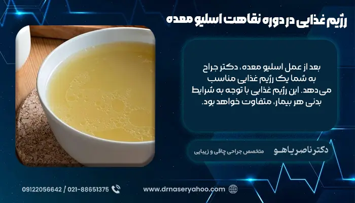 رژیم غذایی در دوره نقاهت اسلیو معده