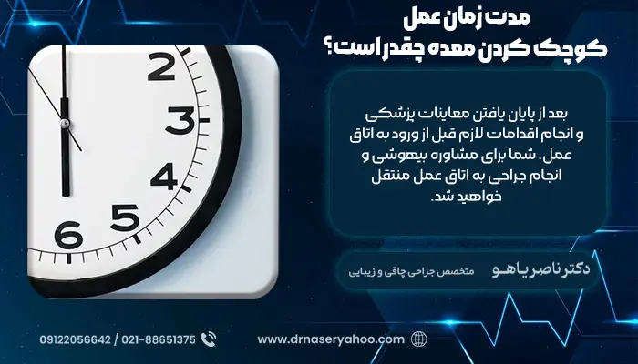 مدت زمان عمل کوچک کردن معده چقدر است؟