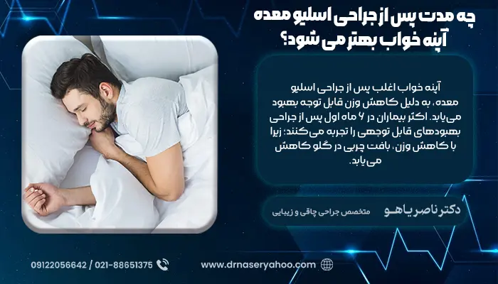 چه مدت پس از جراحی اسلیو معده آپنه خواب بهتر می شود؟