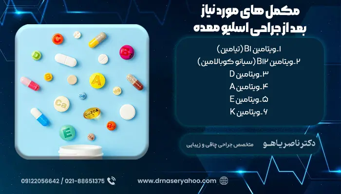 مکمل های بعد از عمل اسلیو معده
