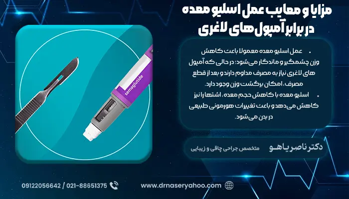 مزایا و معایب عمل اسلیو معده در برابر آمپول‌های لاغری